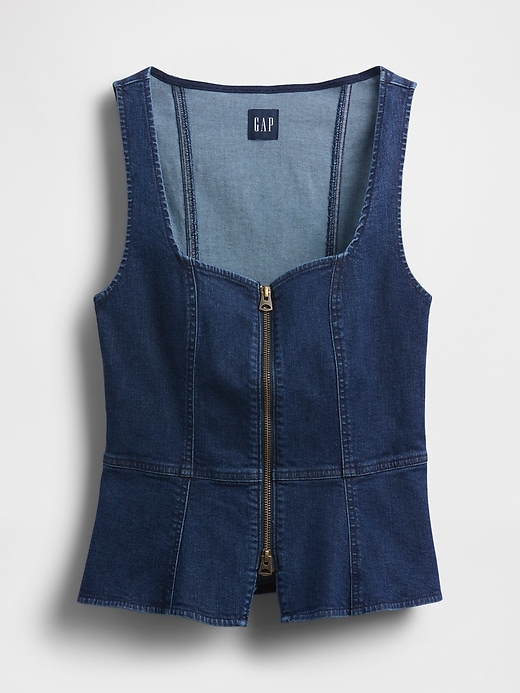 Image number 2 showing, Denim Zip Vest