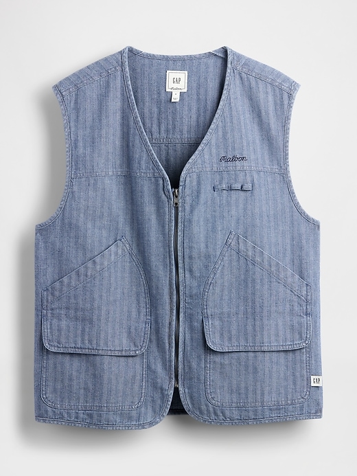 Image number 7 showing, Gap × Malbon Herringbone Utility Vest