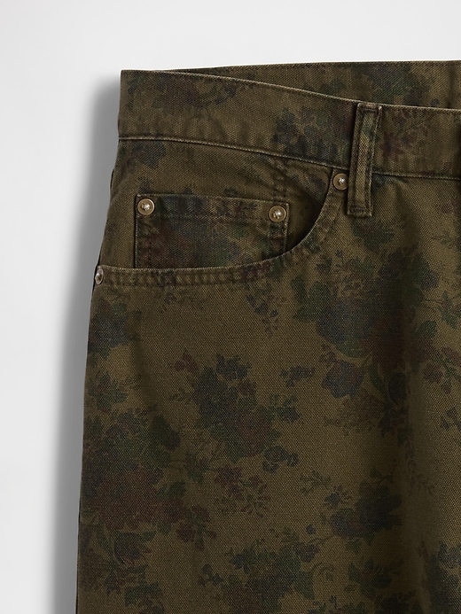 Image number 5 showing, Floral Canvas Baggy Jeans