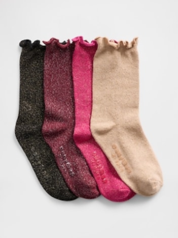 Baby & Toddler Shimmer Crew Socks (4-Pack)