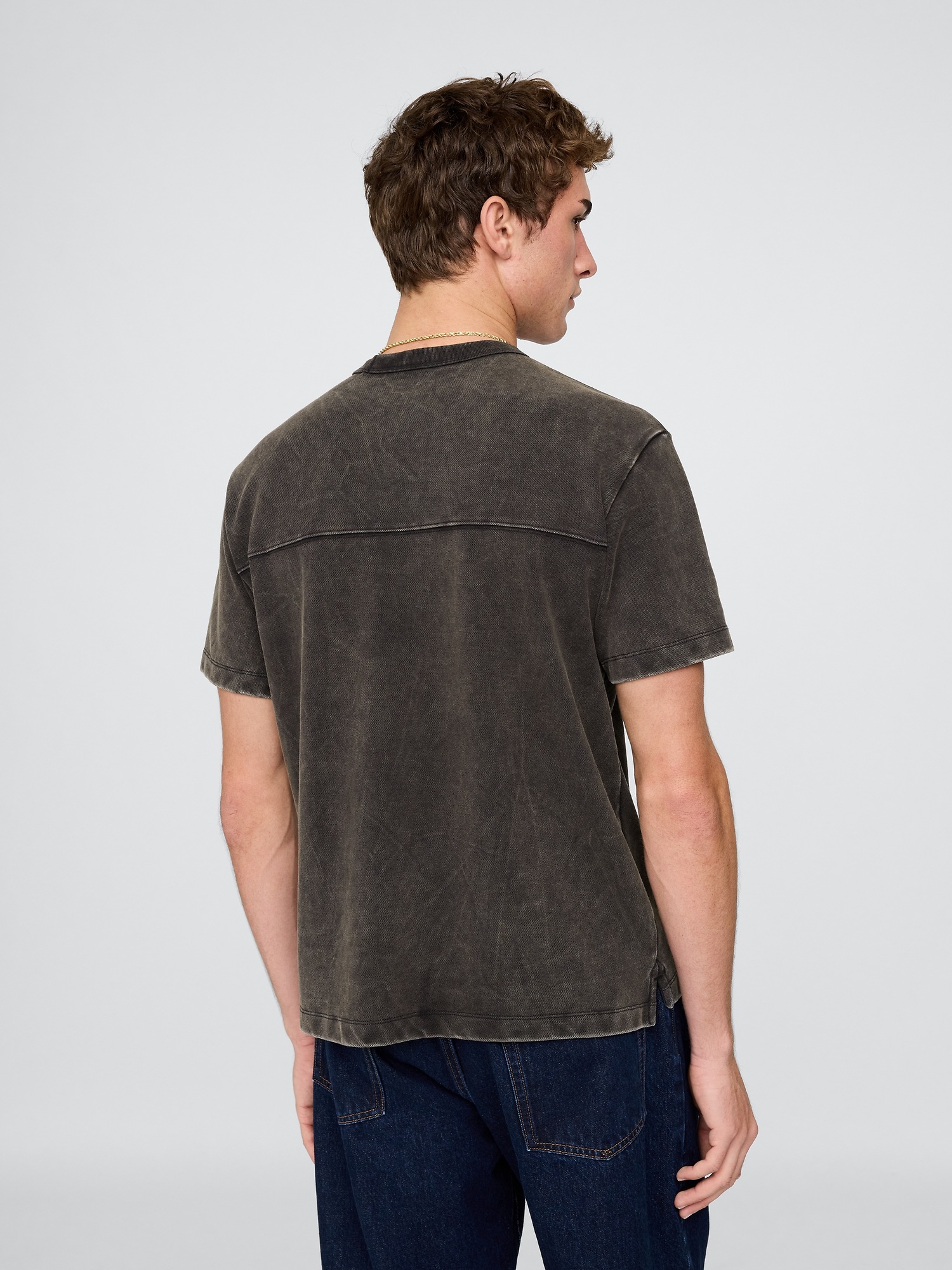 Мужские футболки Gap Pique Relaxed T-Shirt — фото 3