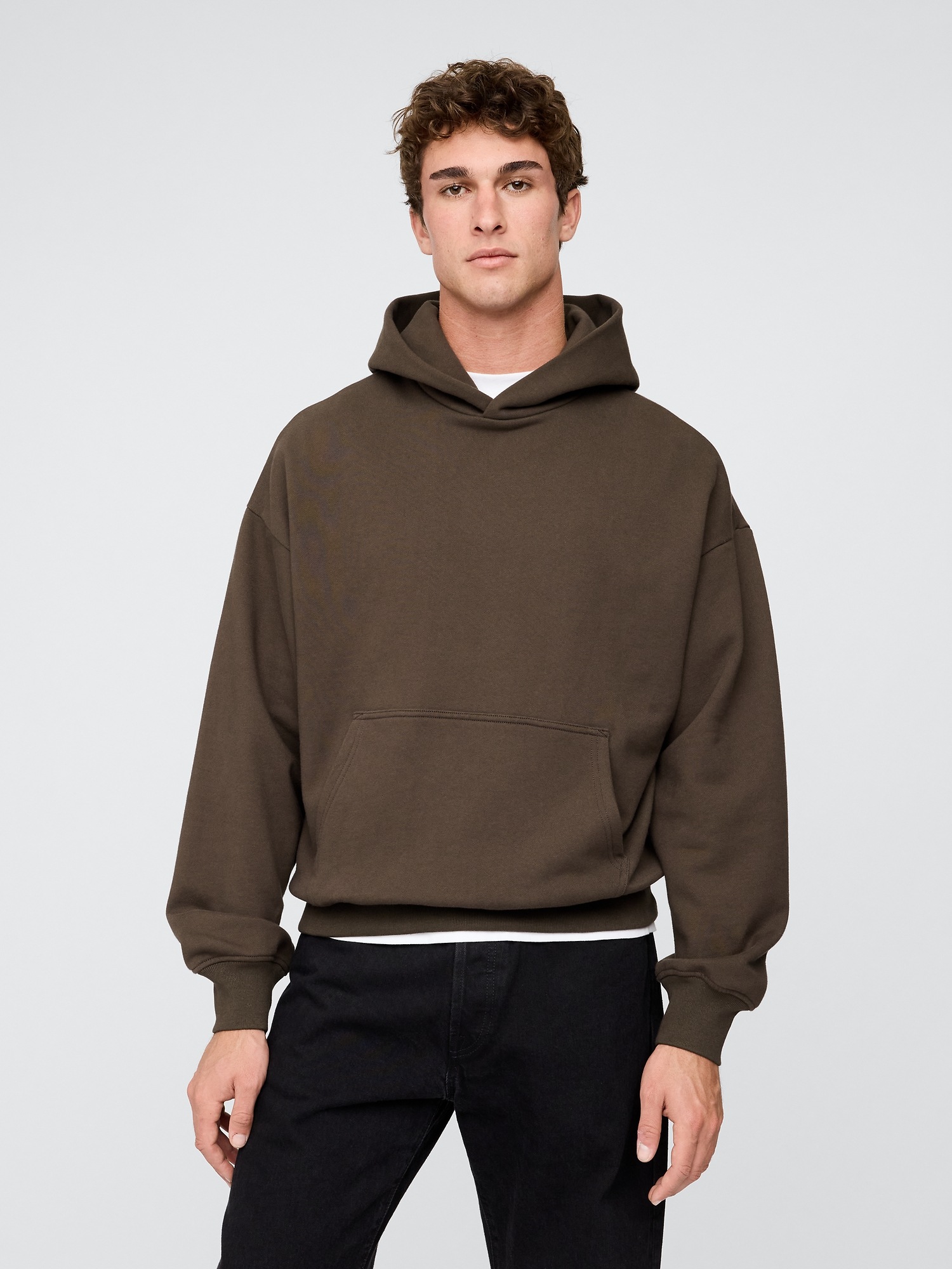 Men’s Pullover Hoodie Fleece Sweatshirt – Plain Hooded Jumper Soft Comfy Top Size S