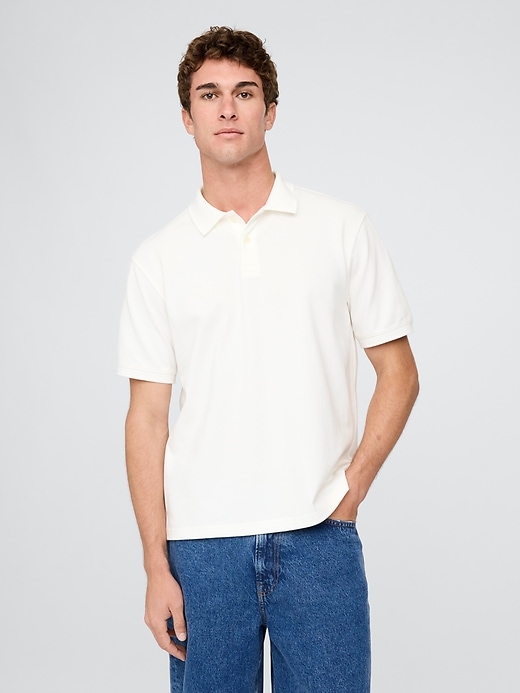 Image number 1 showing, Relaxed Pique Polo Shirt