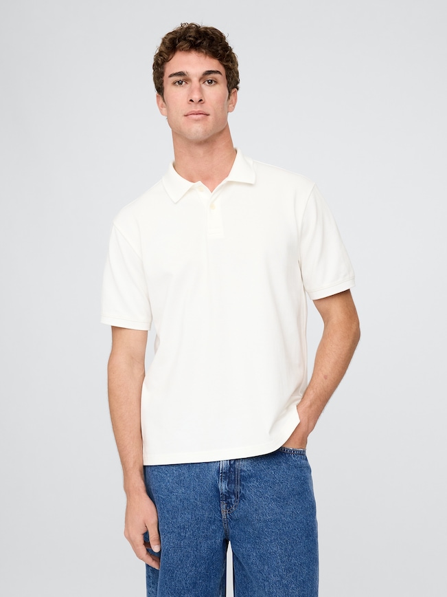 Relaxed Pique Polo Shirt