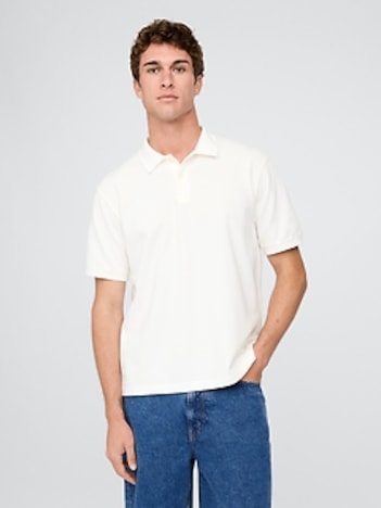 Relaxed Pique Polo Shirt