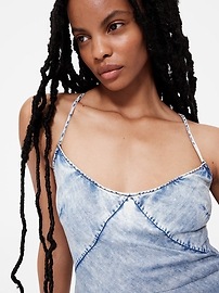 GapStudio Draped Denim Slip Maxi Dress
