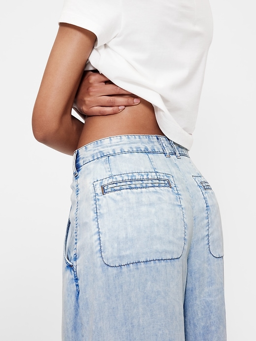 Image number 7 showing, GapStudio High Rise Draped Denim Trousers