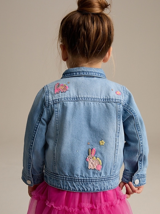 Image number 3 showing, NEXT Toddler Unicorn Denim Jacket