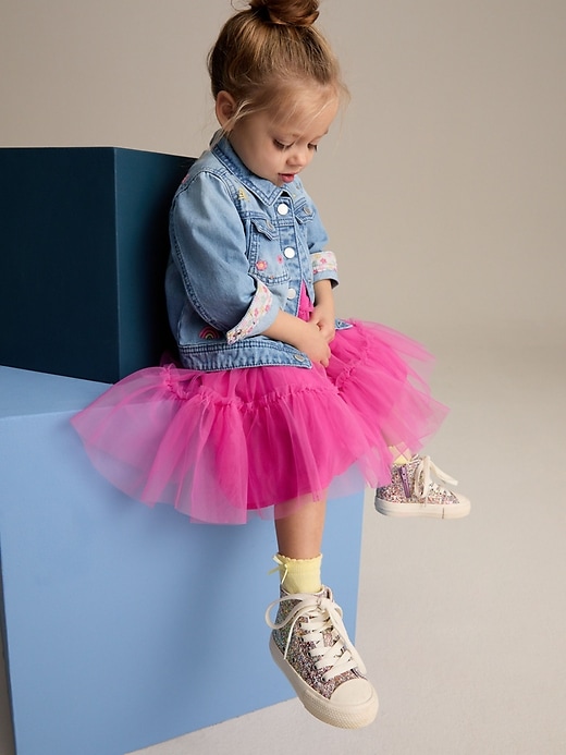 Image number 4 showing, NEXT Toddler Unicorn Denim Jacket