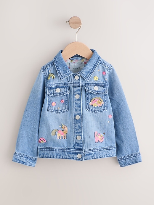 Image number 5 showing, NEXT Toddler Unicorn Denim Jacket
