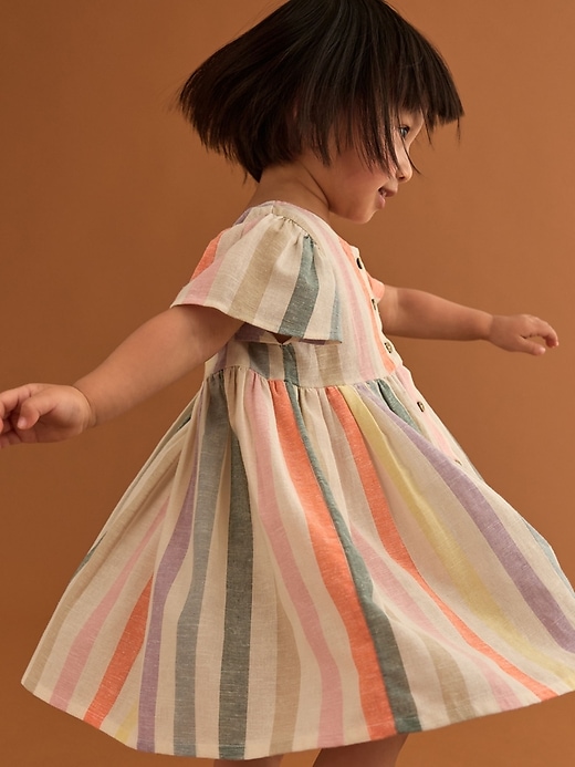 Image number 2 showing, NEXT Toddler  Rainbow Stripe Dress