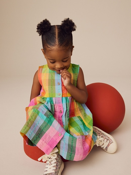 Image number 2 showing, NEXT Toddler Rainbow Check Dress