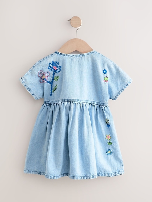 Image number 6 showing, NEXT Toddler Flower Denim Dress