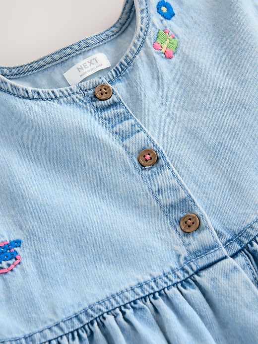 Image number 7 showing, NEXT Toddler Flower Denim Dress