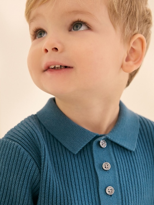 Image number 3 showing, NEXT Toddler Textured Polo Sweater