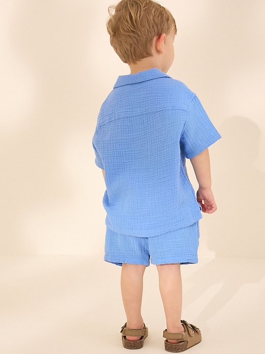 Image number 3 showing, NEXT Toddler Gauze Shirt & Shorts Set