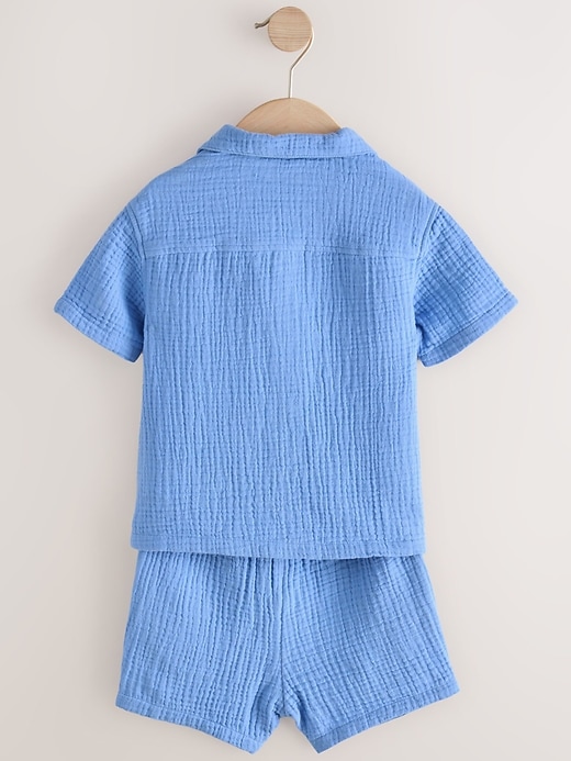 Image number 7 showing, NEXT Toddler Gauze Shirt & Shorts Set