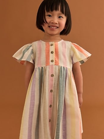 NEXT Toddler  Rainbow Stripe Dress
