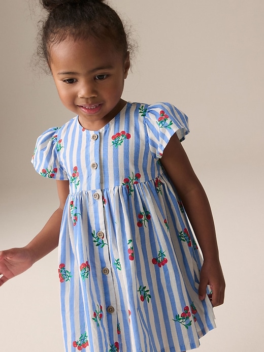 Image number 1 showing, NEXT Toddler Tomato & Stripe Dress