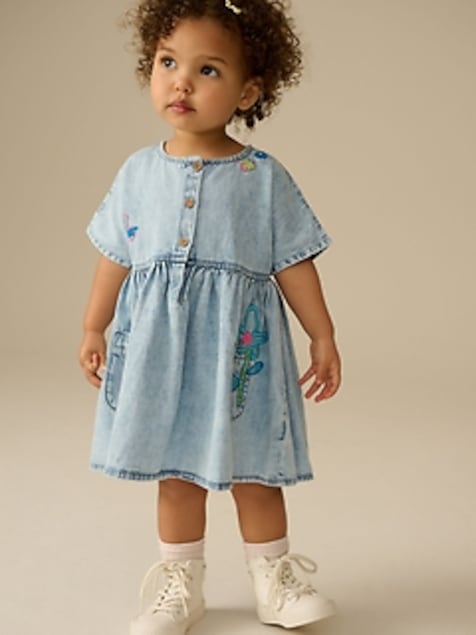 NEXT Toddler Flower Denim Dress