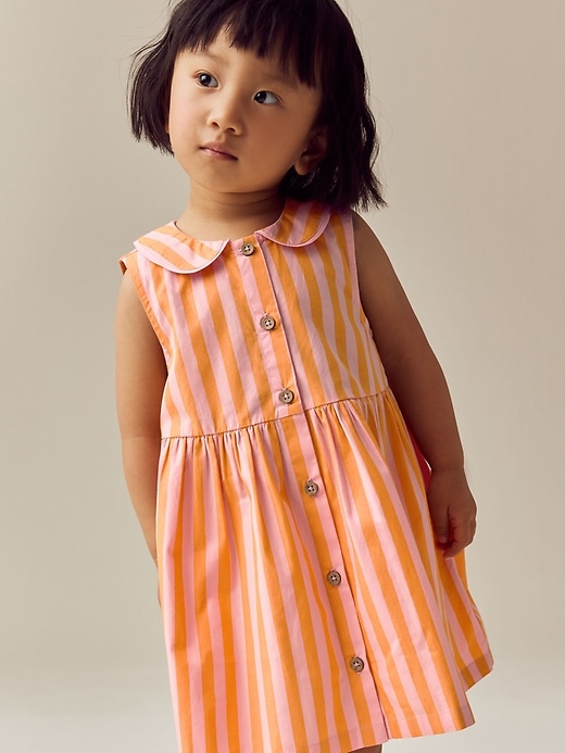 Image number 1 showing, NEXT Toddler Round Collar Stripe Dress