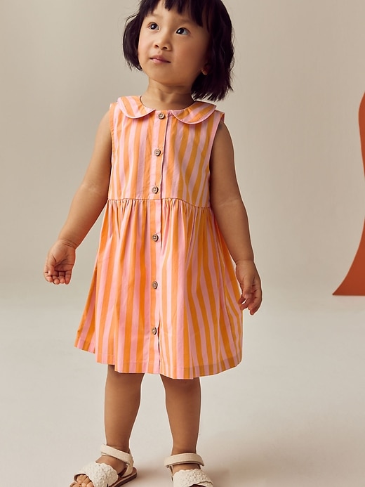 Image number 2 showing, NEXT Toddler Round Collar Stripe Dress