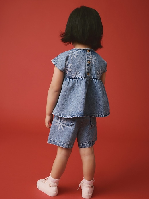 Image number 3 showing, NEXT Toddler Flower Denim Set