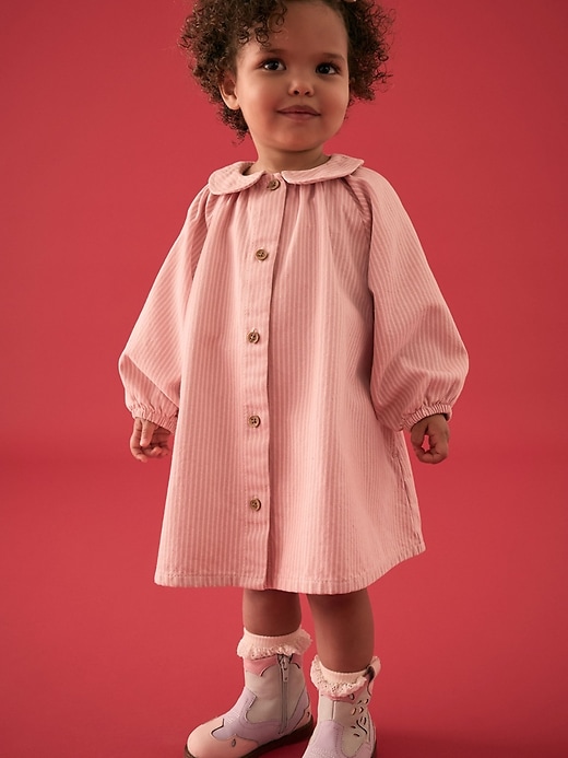 Image number 1 showing, NEXT Toddler Stripe Denim Dress