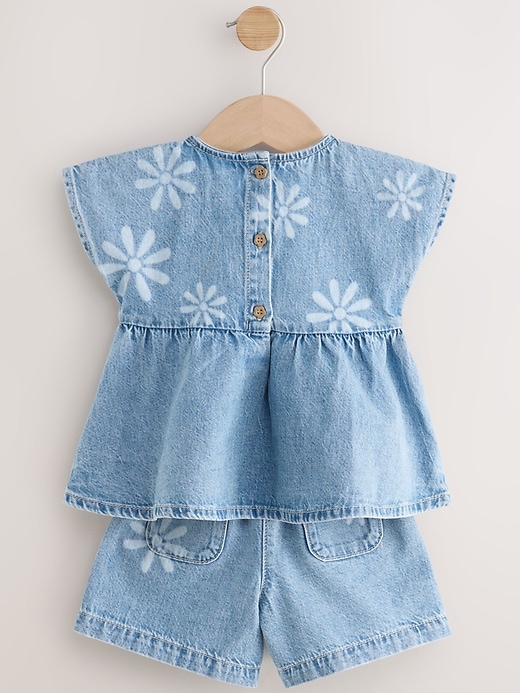 Image number 6 showing, NEXT Toddler Flower Denim Set