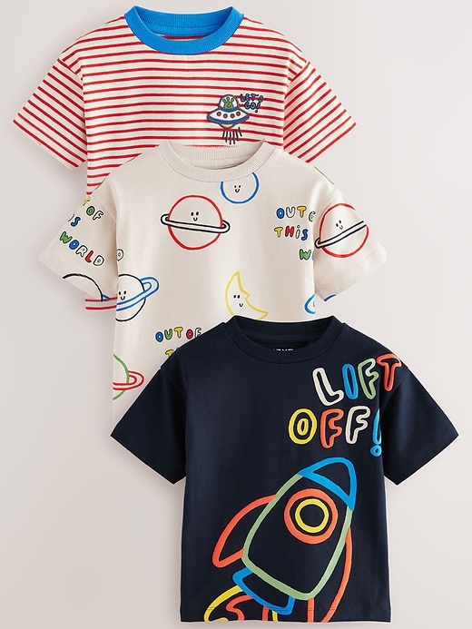 Image number 1 showing, NEXT Toddler  Space Graphic T-Shirt (3-Pack)