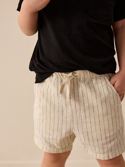 Image number 3 showing, NEXT Toddler Linen-Cotton Striped Shorts