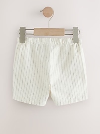 NEXT Toddler Linen-Cotton Striped Shorts