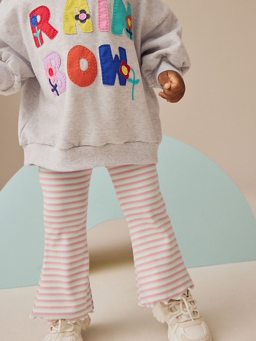 Image number 3 showing, NEXT Toddler Rainbow Sweatshirt & Flare Leggings Set