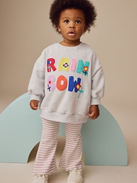 NEXT Toddler Rainbow Sweatshirt & Flare Leggings Set