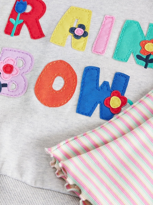 Image number 6 showing, NEXT Toddler Rainbow Sweatshirt & Flare Leggings Set