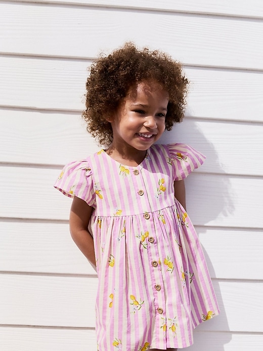 Image number 4 showing, NEXT Toddler Stripe Button-Down Dress