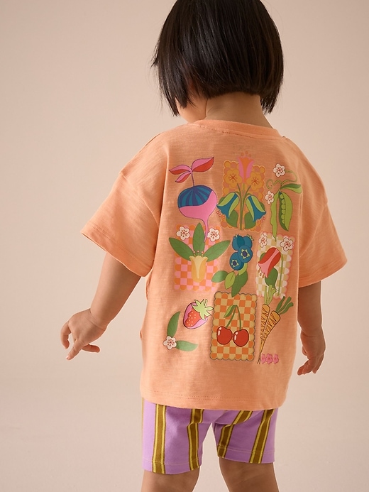 Image number 2 showing, NEXT Toddler Fruit Stripe Shorts Set