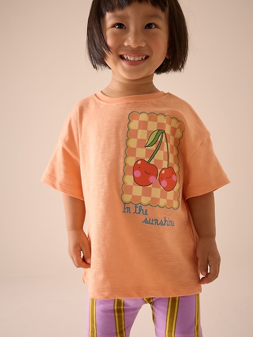 Image number 3 showing, NEXT Toddler Fruit Stripe Shorts Set