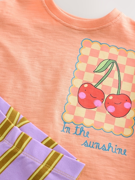 Image number 6 showing, NEXT Toddler Fruit Stripe Shorts Set