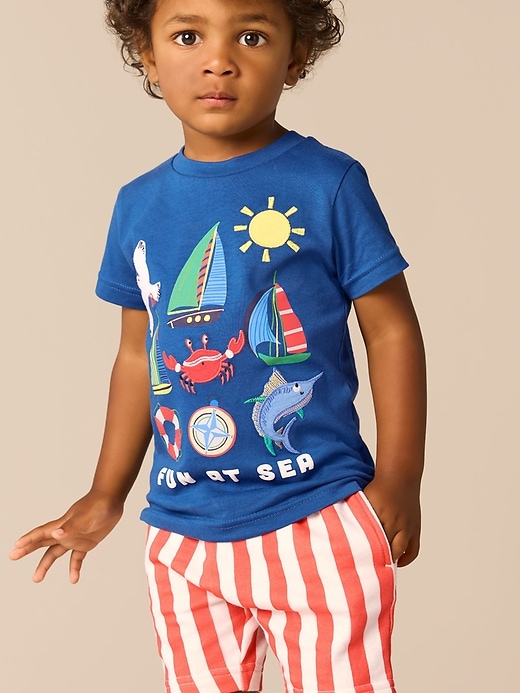 Image number 1 showing, NEXT Toddler Seaside T-Shirt & Shorts Set