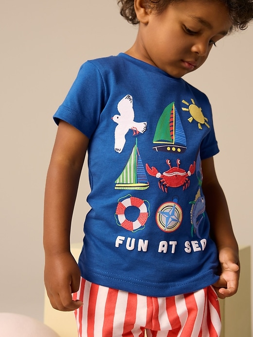 Image number 3 showing, NEXT Toddler Seaside T-Shirt & Shorts Set