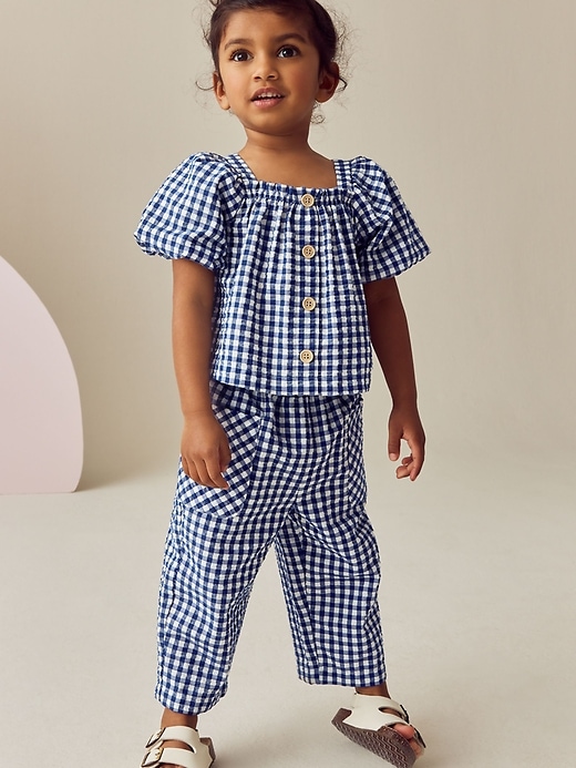 Image number 1 showing, NEXT Toddler Gingham Top & Pants Set