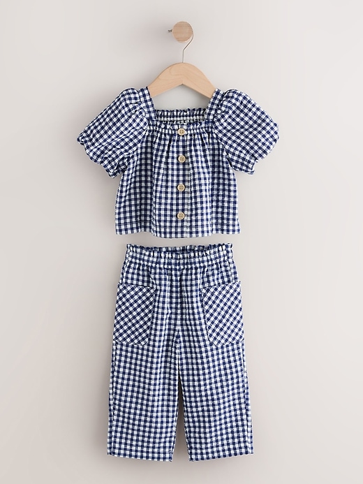 Image number 5 showing, NEXT Toddler Gingham Top & Pants Set