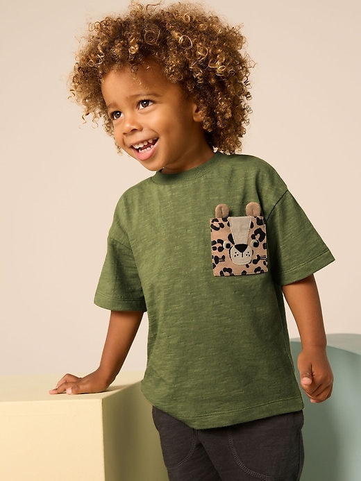 Image number 1 showing, NEXT Toddler Cheetah Pocket T-Shirt
