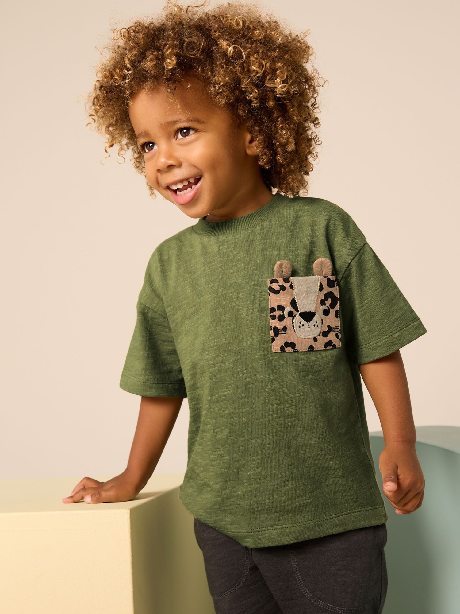 NEXT Toddler Cheetah Pocket T-Shirt