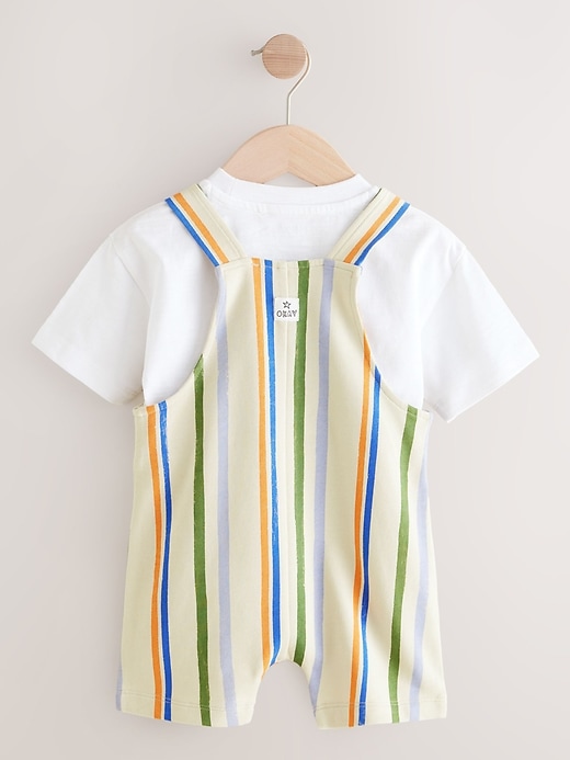 Image number 6 showing, NEXT Toddler Striped Jersey Shortall Set