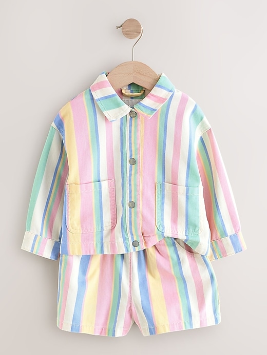 Image number 6 showing, NEXT Toddler Multi-Stripe Short Set