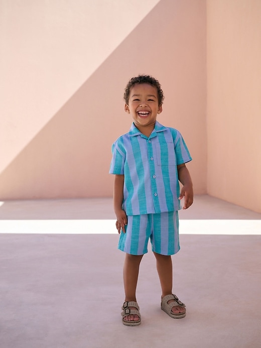 Image number 1 showing, NEXT Toddler Stripe Shirt & Shorts Set