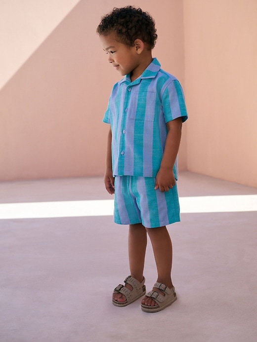Image number 2 showing, NEXT Toddler Stripe Shirt & Shorts Set