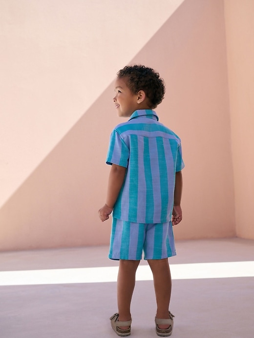 Image number 3 showing, NEXT Toddler Stripe Shirt & Shorts Set